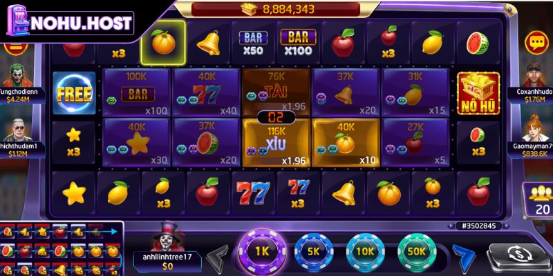 Các tính năng trong nổ hũ Xèng hoa quả
